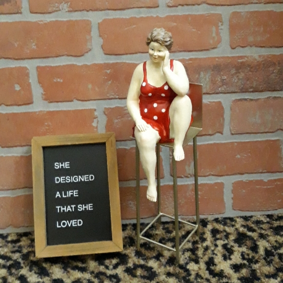 Woman Elf Shelf Chair bikini polka dot statue ART
